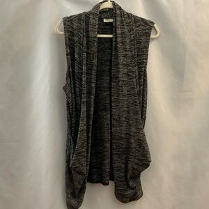 LOGO by Lori Goldstein Cocoon Vest Space Dye Black L